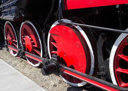 Steam locomotive with tender . Details .