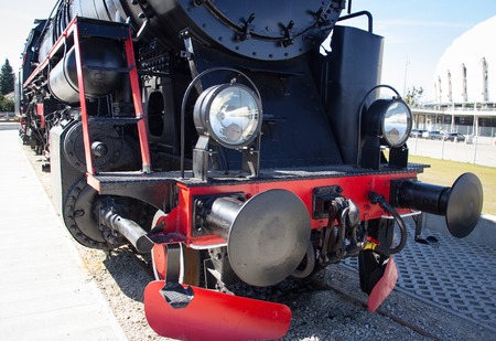 Steam locomotive with tender . Details .