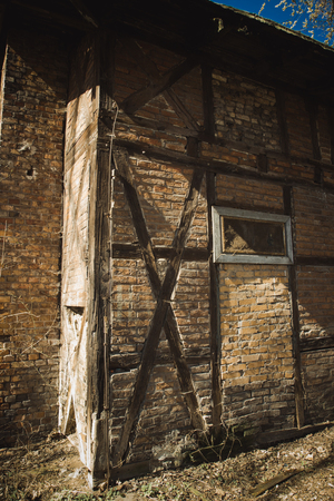 Detail of antique half-timbered house .のeditorial素材