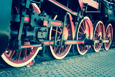 Steam locomotive with tender . Details .
