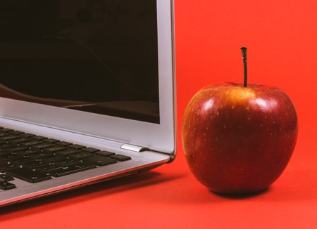 Modern laptop computer. The concept of work in the office.の写真素材