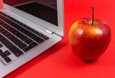 Modern laptop computer. The concept of work in the office.の写真素材