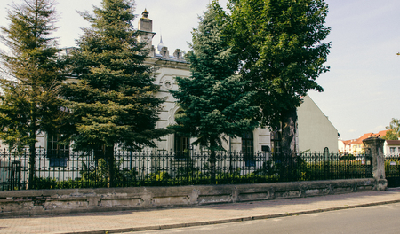 Konin, Poland - July 22, 2017: View on detail of synagogue small Polish town called Konin. Greater Poland province.のeditorial素材