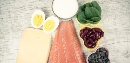 Products containing a lot of vitamin D. A healthy diet - vitamins.の写真素材