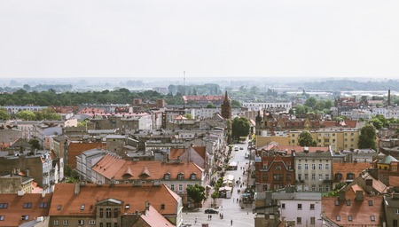 Gniezno, Poland - panoramic view of Gniezno, the first capital of Poland.の写真素材