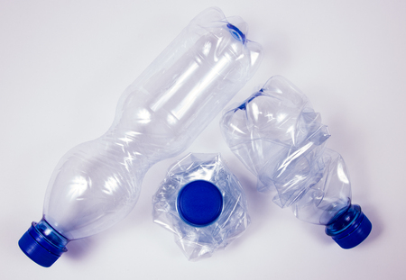 Plastic beverage bottles. The concept of recycling and segregation of plastic waste.