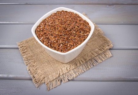 Linseed - an ingredient of a healthy diet.の写真素材