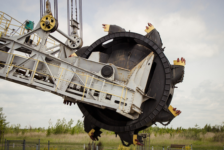 Brown coal excavator SchRs-315. Opencast brown coal mine.