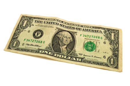 banknote one dollar isolated on white background