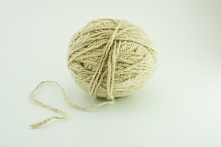 woolly ball on gray backgroundの写真素材
