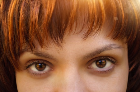 close-up of a young girl's eyes, portrait