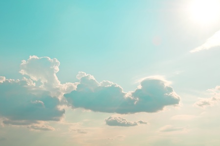 sky with clouds and sunの写真素材