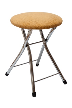 Folding metal chair on a white backgroundの写真素材