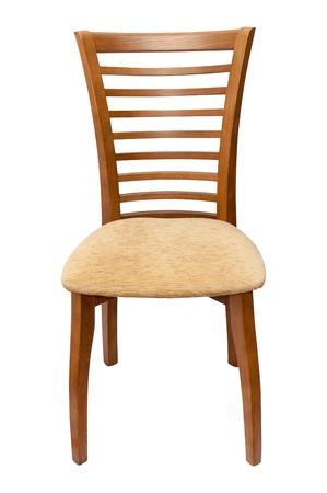 New Wooden chair isolated on white backgroundの写真素材