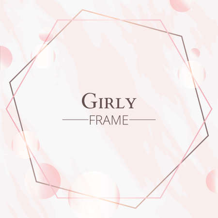 pink elegant feminine luxury modern frameのイラスト素材