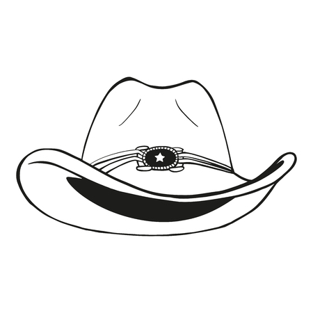 cowboy hat - vintage engraved vector illustrationのイラスト素材