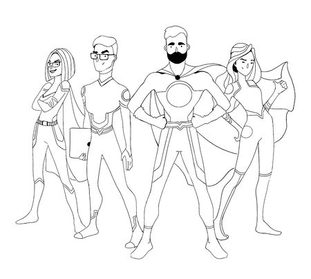 Superhero Couple Male and female superheroes, posingのイラスト素材