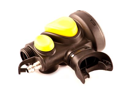 Octopus (secondary) scuba regulator on white backgroundの写真素材