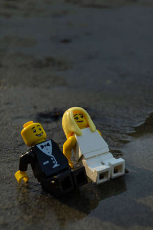 Minifigures play on the street. Studio shot.の写真素材