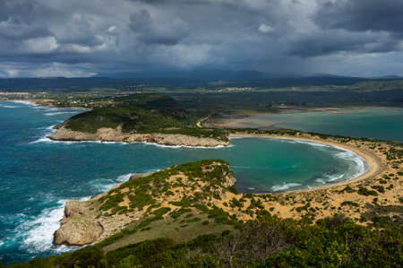 view from the navarino pylos beachの写真素材