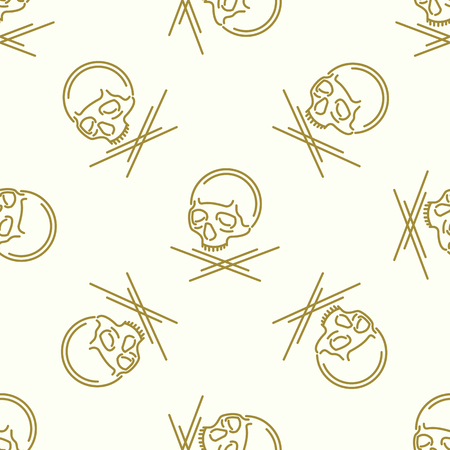 seamless pattern with skulls and crossbonesのイラスト素材
