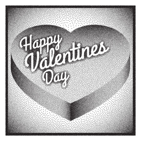 Vintage Happy Valentines Day card.  のイラスト素材