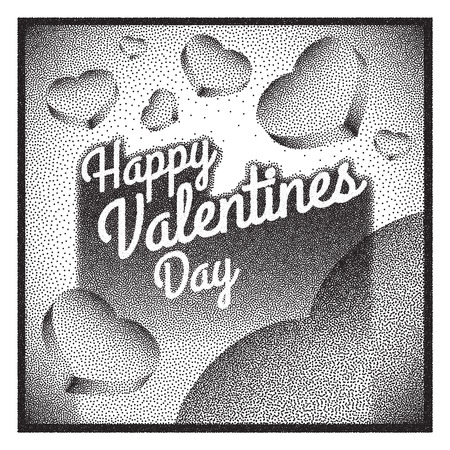Vintage Happy Valentines Day card.  のイラスト素材