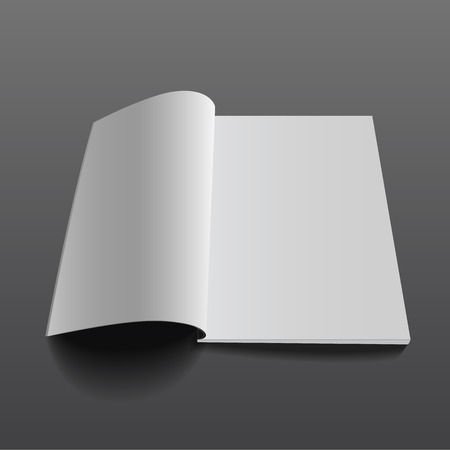 Blank magazine mockup template. Opened magazine. Realistic vector EPS10 illustration.のイラスト素材