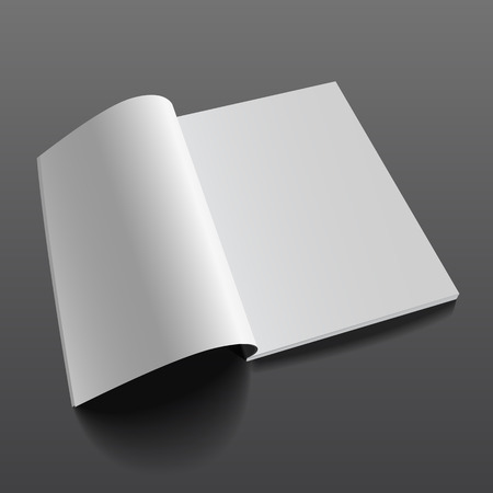 Blank magazine mockup template. Opened magazine. Realistic vector EPS10 illustration.のイラスト素材