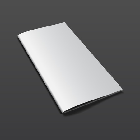 Blank empty magazine or book or booklet, brochure, catalog, leaflet, template on a gray background. vectorのイラスト素材
