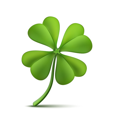 Four leaf clover isolated on white background. Vector illustration for St. Patrick's dayのイラスト素材