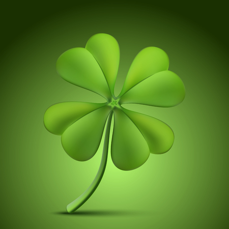 Four leaf clover isolated on green background. Vector illustration for St. Patrick's dayのイラスト素材