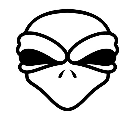 Vector angry alien on isoleted white backgroundのイラスト素材