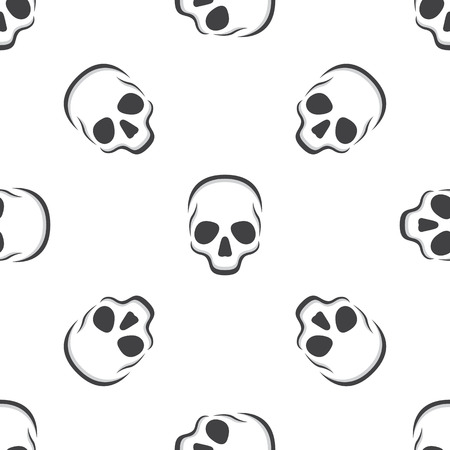 Vector seamless pattern with skulls on white backgroundのイラスト素材