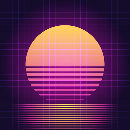 80s Retro Sci-Fi Background VHS. Vector EPS10のイラスト素材