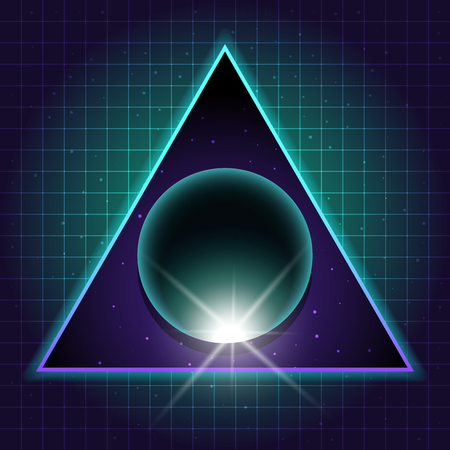 80s Retro Sci-Fi Background VHS. Vector EPS10のイラスト素材