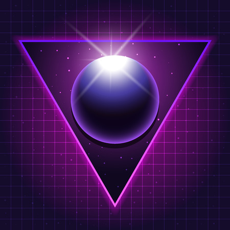 80s Retro Sci-Fi Background VHS. Vector EPS10のイラスト素材