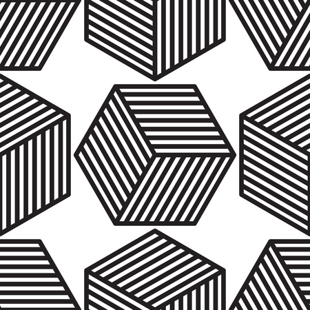 Seamless geometric pattern in op art design. Vector illustrationのイラスト素材