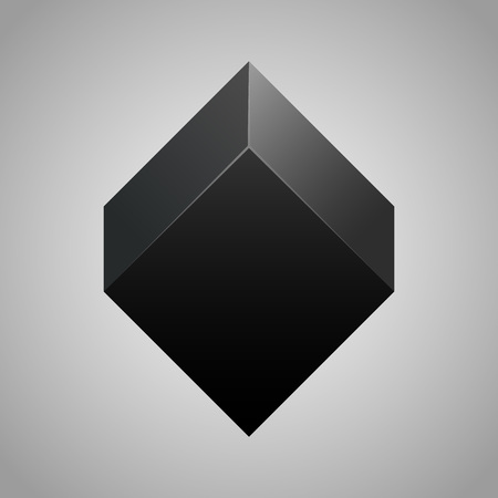 Vector isometric 3d dark cube on white backgroundのイラスト素材