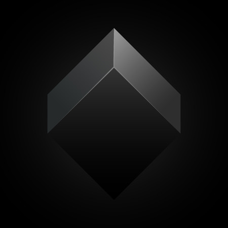 Vector isometric 3d dark cube on black backgroundのイラスト素材