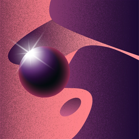 Illustration of dune and sci-fi sphere. Vector EPS10.のイラスト素材