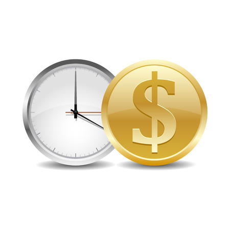 Illustration time is money isoleted on white background. Vector EPS10.のイラスト素材