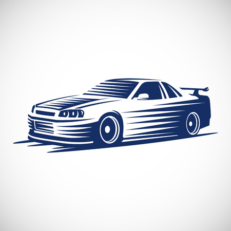 Stylized illustration of a Japanese sports car. Vector EPS10.のイラスト素材