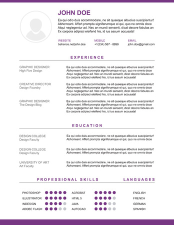 Vector minimalist cv resume template. Awesome for job applications.のイラスト素材
