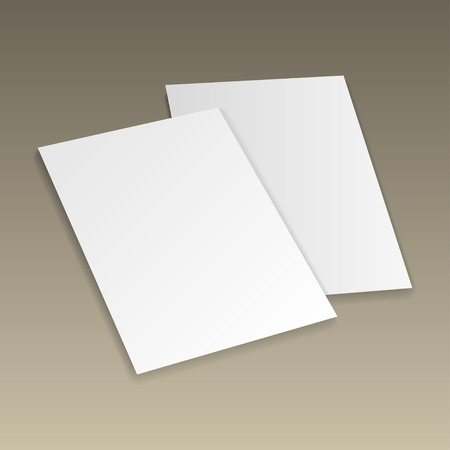 Two A4 paper on an isolated on gold background.のイラスト素材