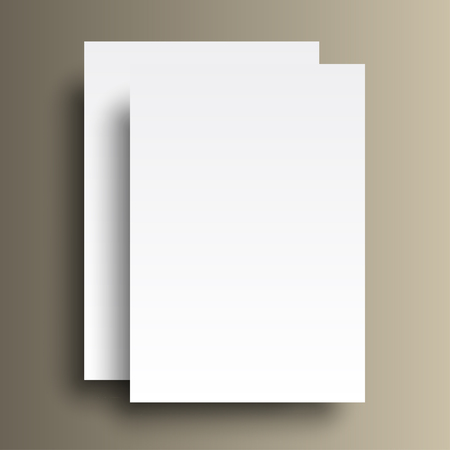 Two paper A4 mockup isolated on gold backgroundのイラスト素材