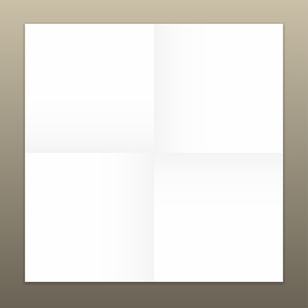 Vector mockup white folded papers on gold background.のイラスト素材