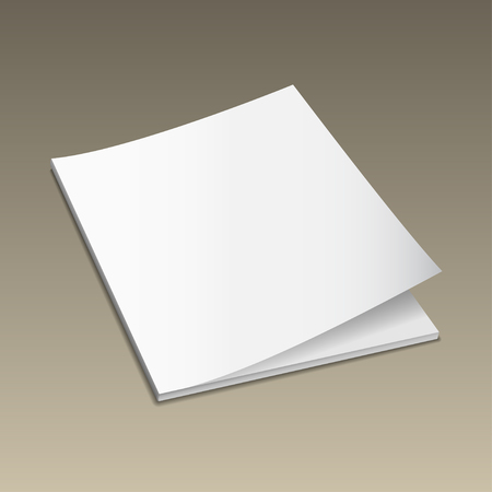 Blank magazine mockup template on gold background.のイラスト素材