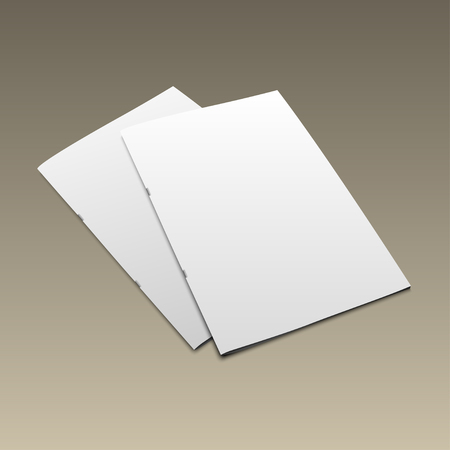 Blank magazine mockup template on gold background. Closed magazine.のイラスト素材