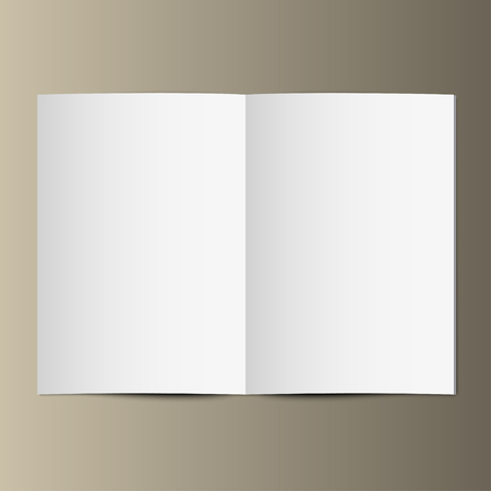 Magazine, booklet, postcard or brochure mockup template on gold background.のイラスト素材